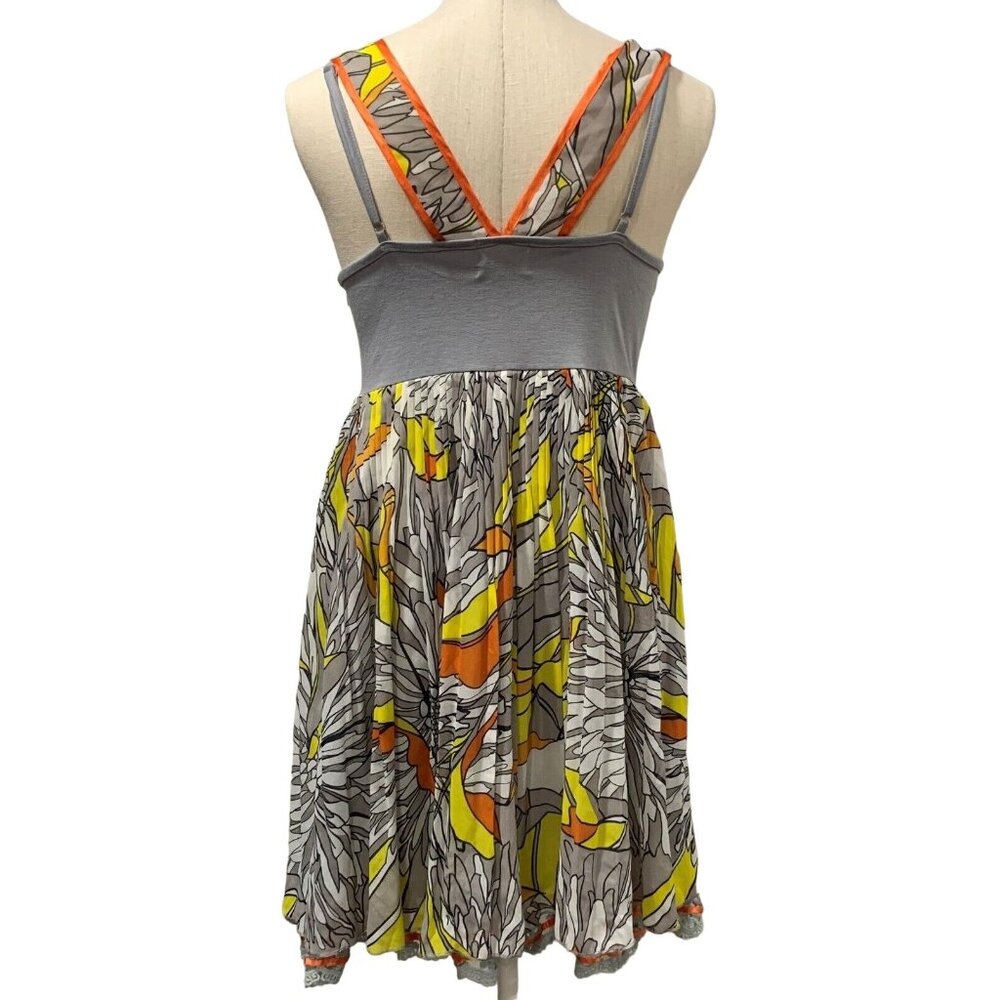Pura Vida Dress Size 6 Side Zip Embroidered Lace Trim Floral Multicolor Vibrant - Picture 2 of 16
